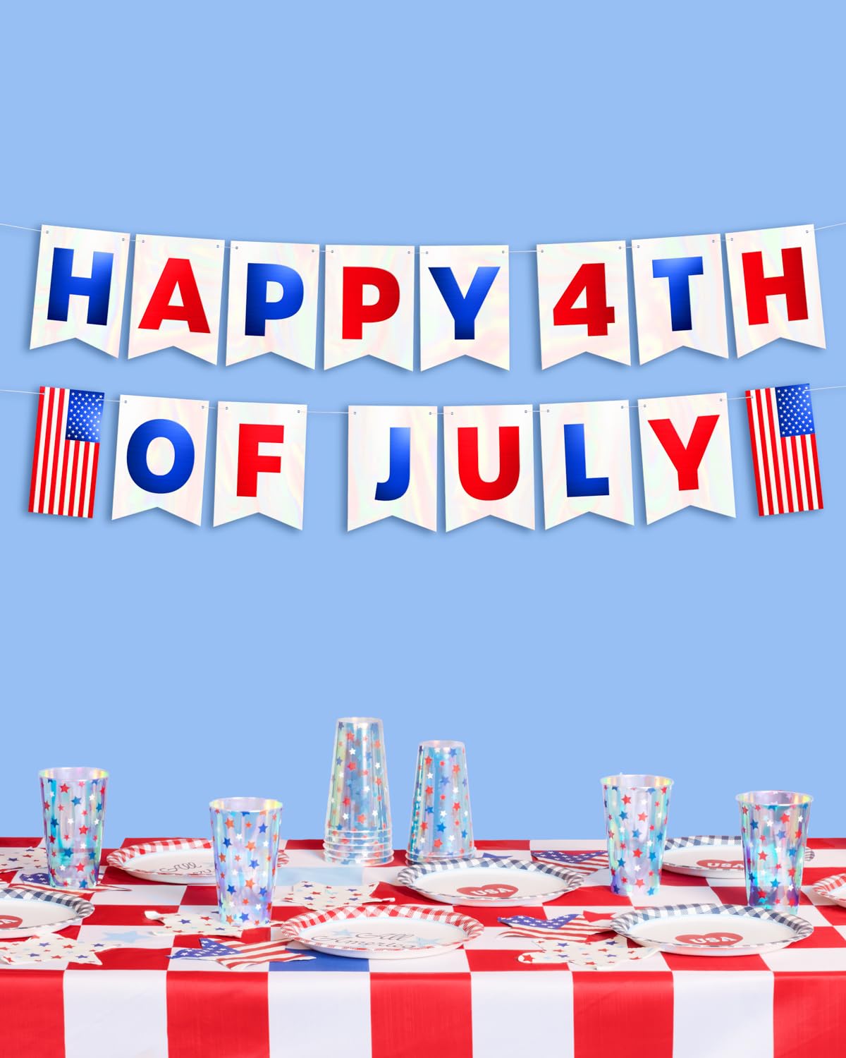 „Party In The USA“ Banner – 4. Juli Dekoration, Amerikanische Flagge, Für Independence Day Feier