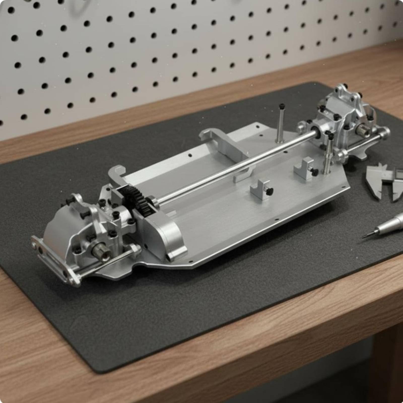 F Fityle Modelo Chasis de Coche RC Kit de Modificación Conjunto de Transmisión Piezas Metálicas Aluminio Resistente y Diferenciales Metálicos Gemelos Apto para, Oro