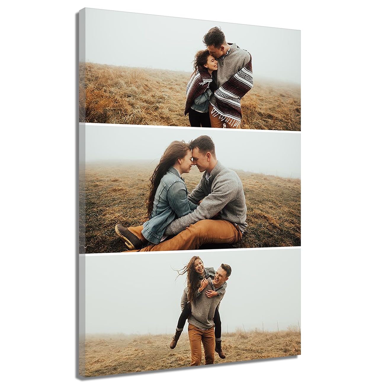 ZQQART Collage Picture Frames for Wall Canvas Prints with Your Photos Painting Custom Personalized Photo Gifts for Pets Family Baby Wedding (Peach,20"x30"(50x75cm))