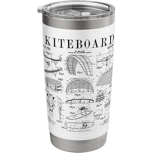Kiteboarding Kitesurfing Kiteboard Surfer Vintage Patent Stainless Steel Insulated Tumbler