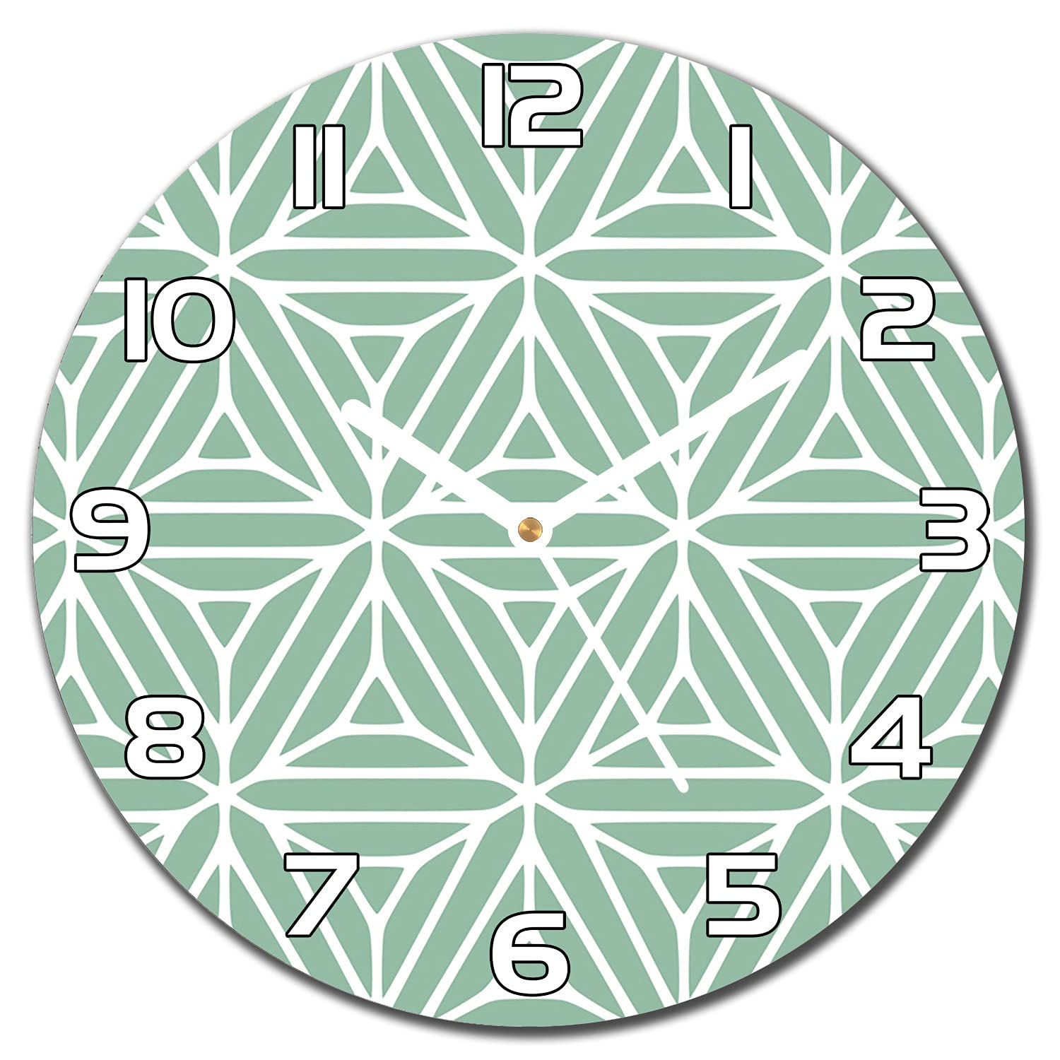 Horloge en verre pour cuisine et salon moderne avec motif de triangles chic