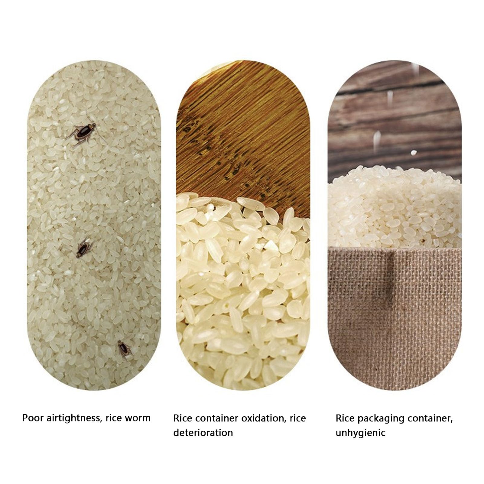 Rosvola Récipient à Riz avec Couvercle, Empilable, Grande capacité