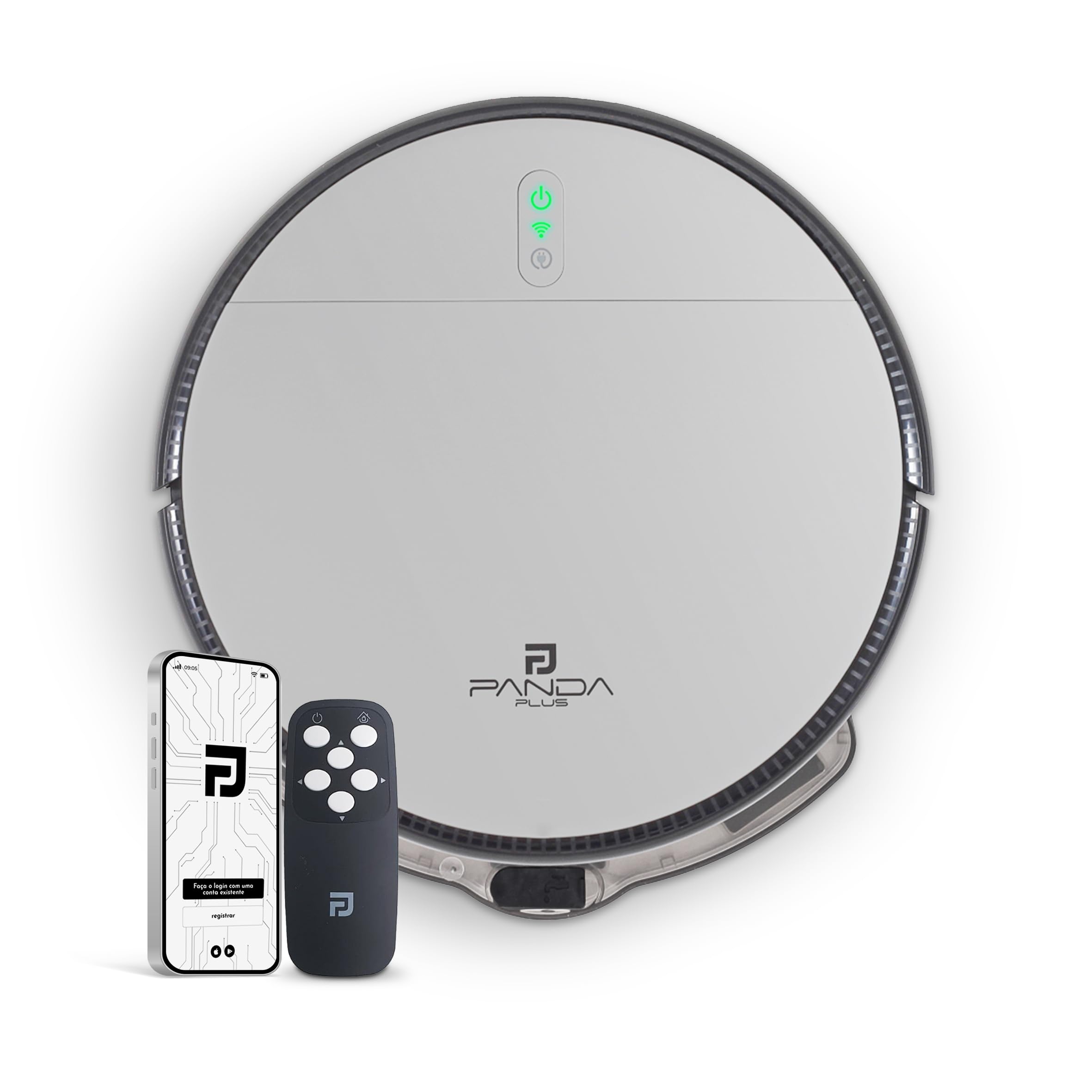 Robô Aspirador de Pó Inteligente 3 em 1 Varre, Aspira e Passa Pano