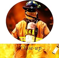 Vista 5 de KREATIVE ARTS - Lienzo decorativo con texto en inglés "No Greater Love" con texto en inglés "No Greater Love", diseño de bombero inspirador