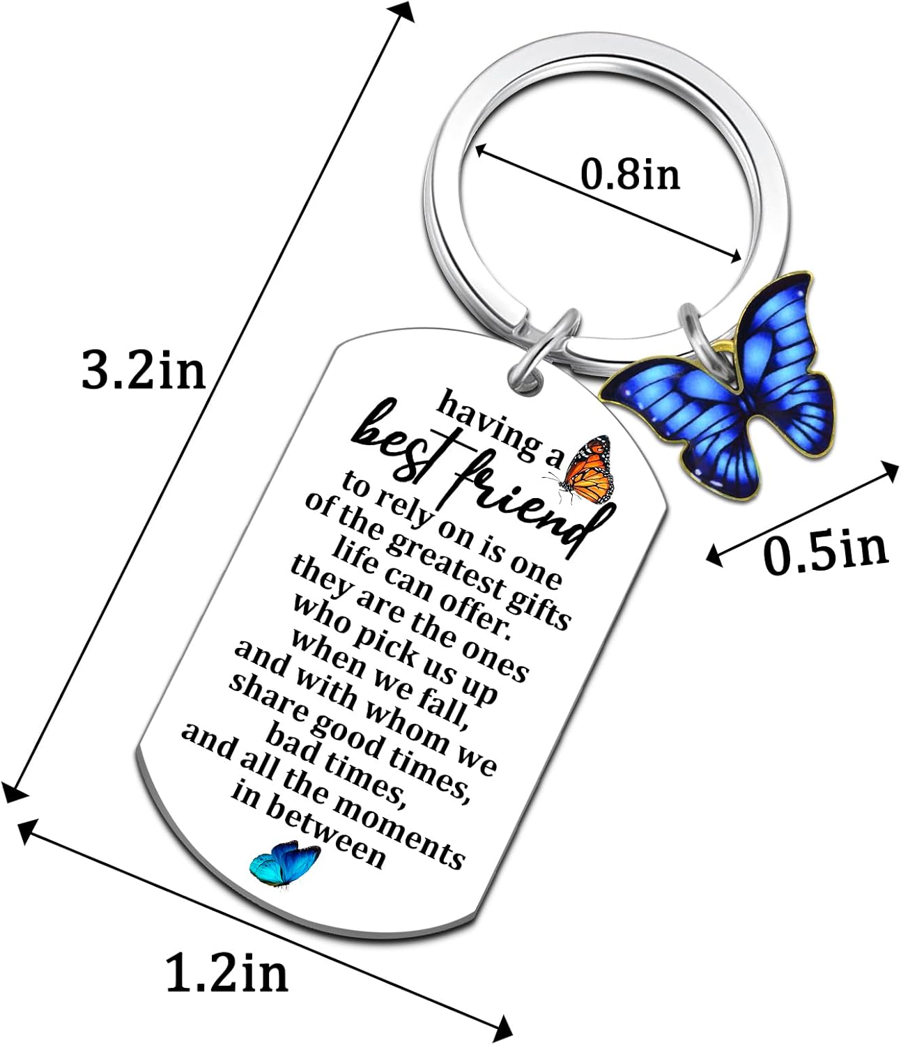 Best Friend Keychain Gifts for Women Long Distance Friendship Gifts for Best Friend Bestie Sister Birthday Valentine's Day Gift for Friend - Image 7