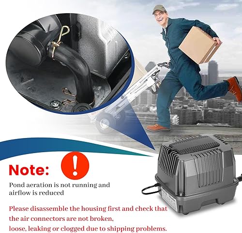 Miniatura 2 de Aireador de estanque  Bomba de aire de tanque séptico  Sistema de aireación de estanque de peces Koi premium  Profundidad aplicable de 0 a 8 pies