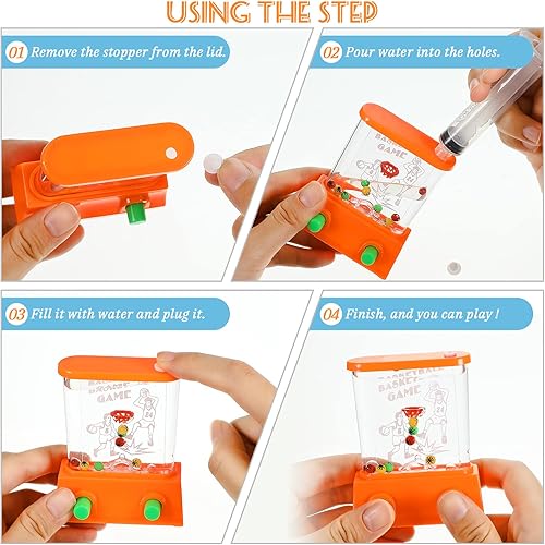 Vista 43 de Gejoy Juego de 4 piezas de juguetes de agua, rellenos de calcetines de Navidad de mano, juego de lanzamiento de anillo de agua, mini juegos retro