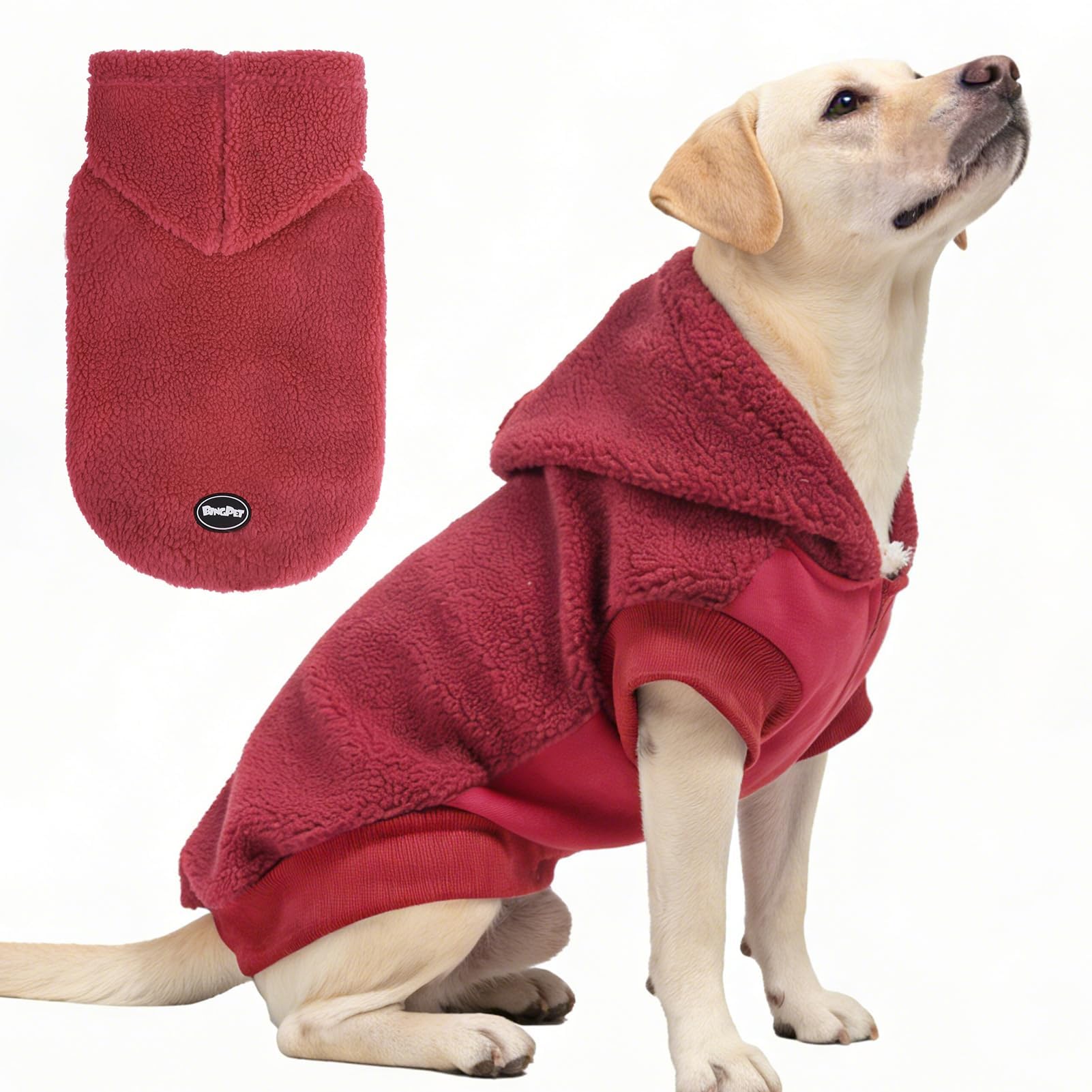 Chandail pour chien contre le froid polaire BINGPET rose taille L
