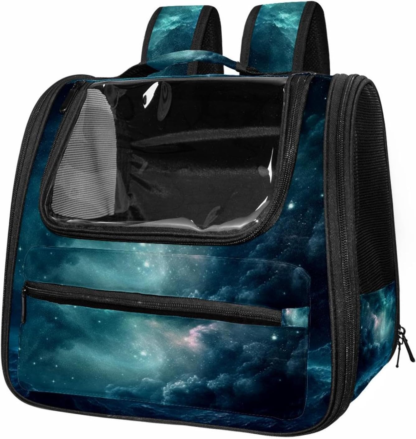 Portable Travel pet Backpack Carrier Hamster Bag Small Dog cat Carrier Breathable Hang Bag, Stars Nebula