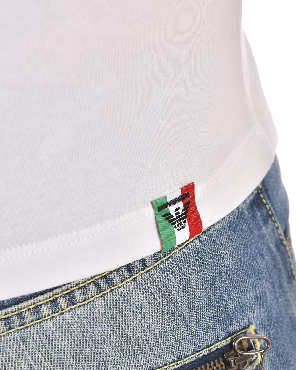 Emporio Armani T-Shirt Logo, Męskie T90, Biały, M
