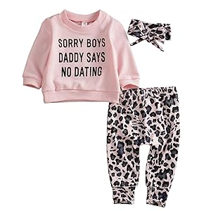 Geagodelia 3tlg Babykleidung Set Baby Mädchen Kleidung Outfit T-Shirt Top/Body + Hose/Shorts Neugeborene Kleinkinder Weiche Babyset 0-4 Jahre (0-6 Monate, Hosen & Top Sets – Pink)