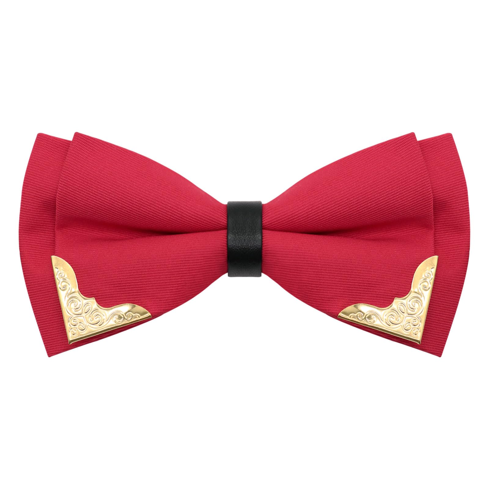 Bow Ties for Men Women Metal Gold Bowtie, Pre Tied Mens Bow Tie Tuxedo Bowties Men for Prom Wedding Party