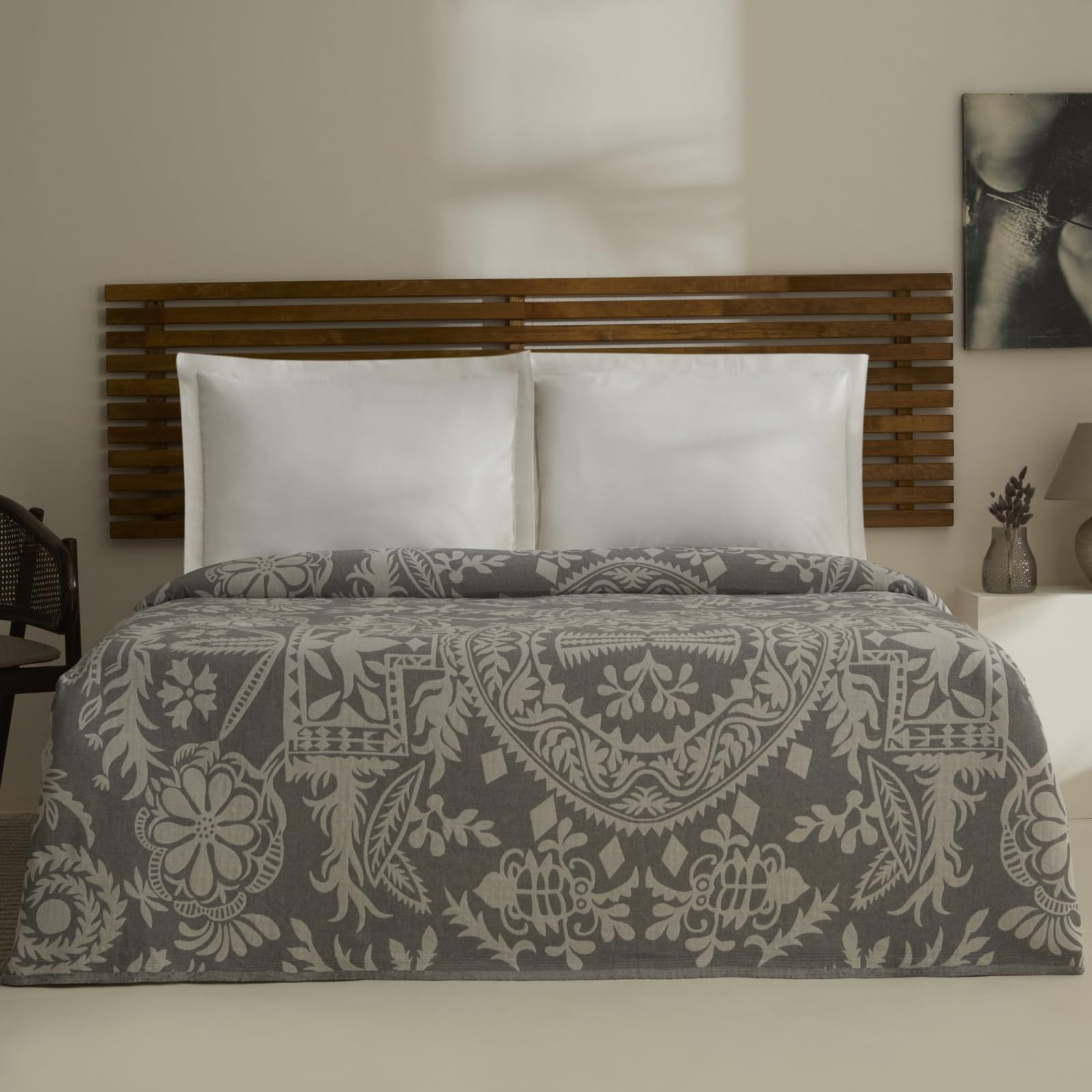 Karaca Home Avery Müslin Çift Kişilik Tek Pike Gri