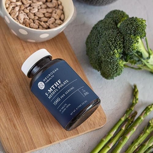 Miniatura 8 de L-5-MTHF Suplemento de metilfolato, 15 mg - Ácido fólico activo para una mayor absorción - Vegano, sin gluten y sin OMG - Apoya la salud cognitiva,