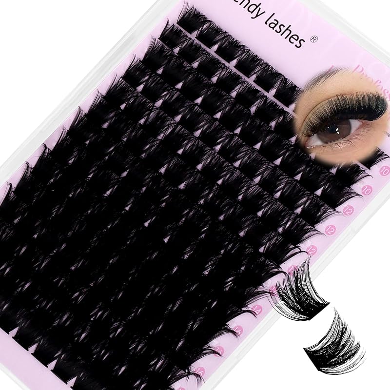 Cílios Postiços em Tufo WENDY LASHES Fluffy Natural 200D, Curvatura D, Comprimentos Mistos de 10 a 18 mm, 280 unidades