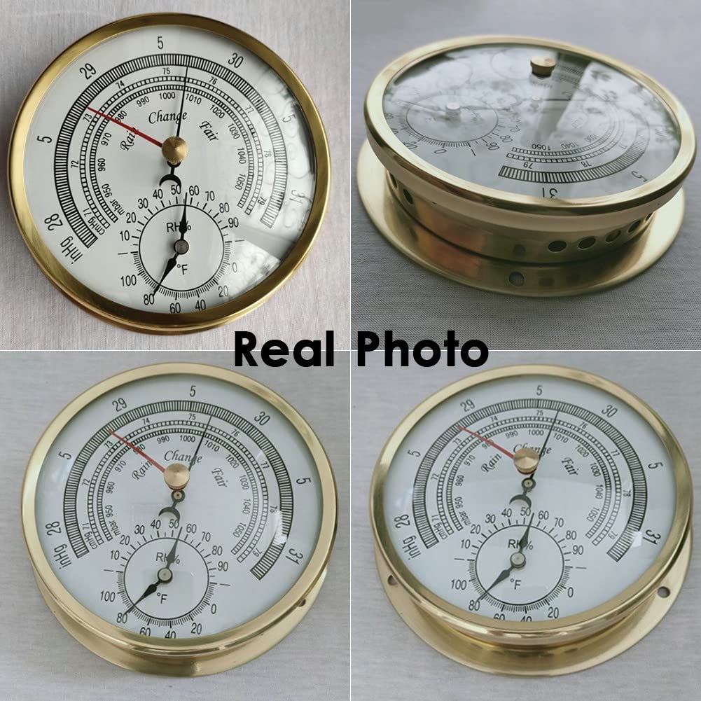 Barometer, 6 Zoll/15 cm Aneroid-Barometer, 3-in-1-Gerät zur Messung von Luftfeuchtigkeit, Temperatur und Luftdruck, for Navigation Luftfahrt