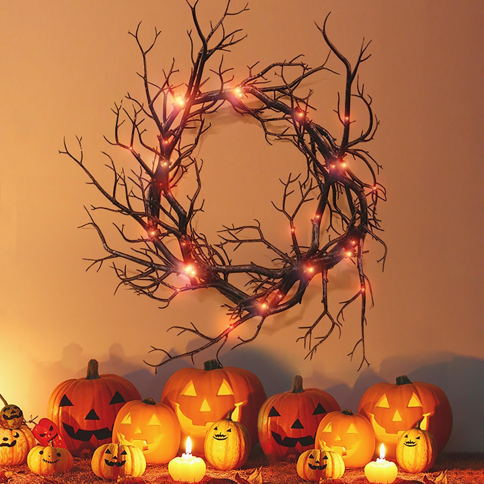 Halloween - dekoracyjna podświetlana z martwego drewna