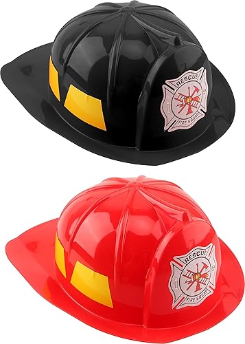 Casco de bombero para niños, sombreros de plástico de bombero para niños y niñas, disfraz de fiesta de Halloween, 2 piezas Casco de bombero para niños, sombreros de plástico de bombero para niños y niñas, disfraz de fiesta de Halloween, 2 piezas