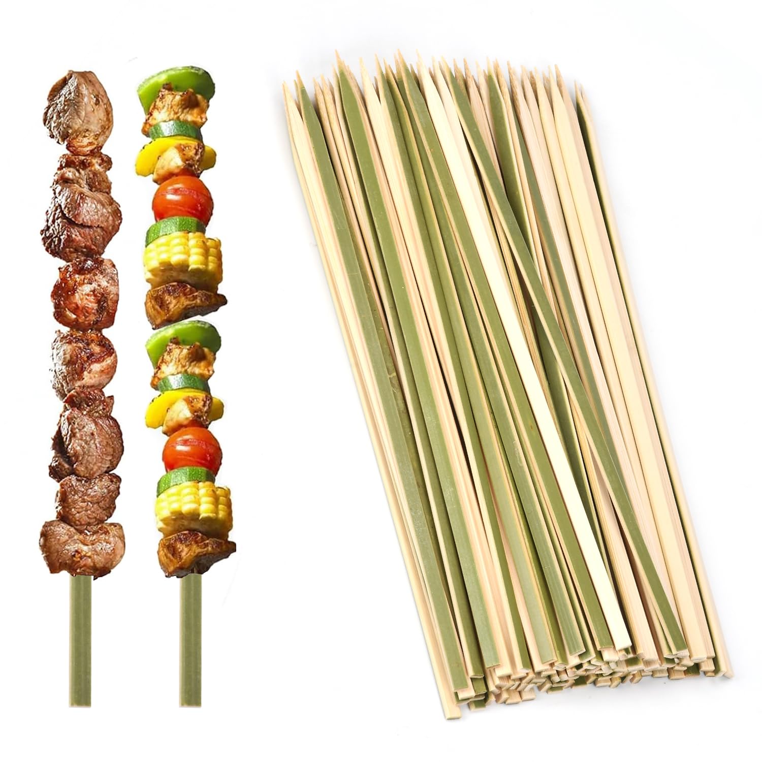 200 Pcs 6inch Natural Green Flat Wide