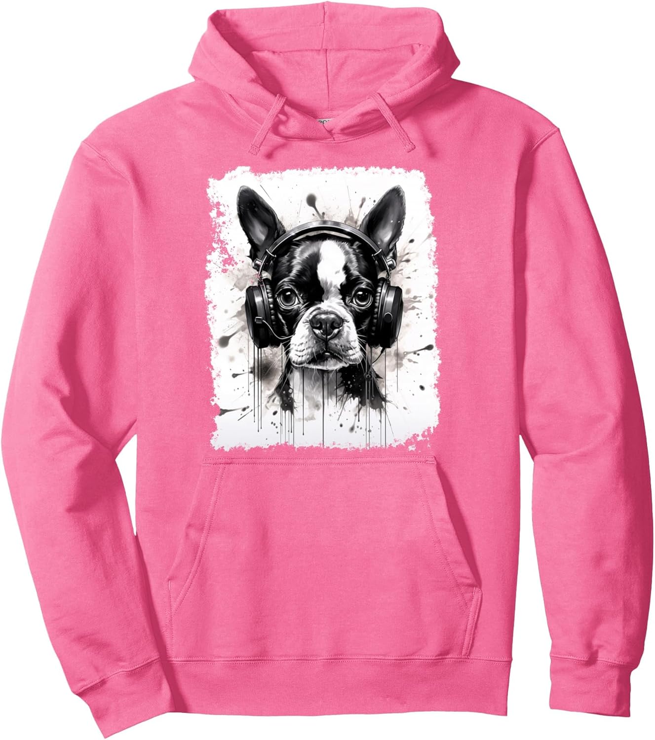 Dog Boston Terrier Music Pullover Hoodie
