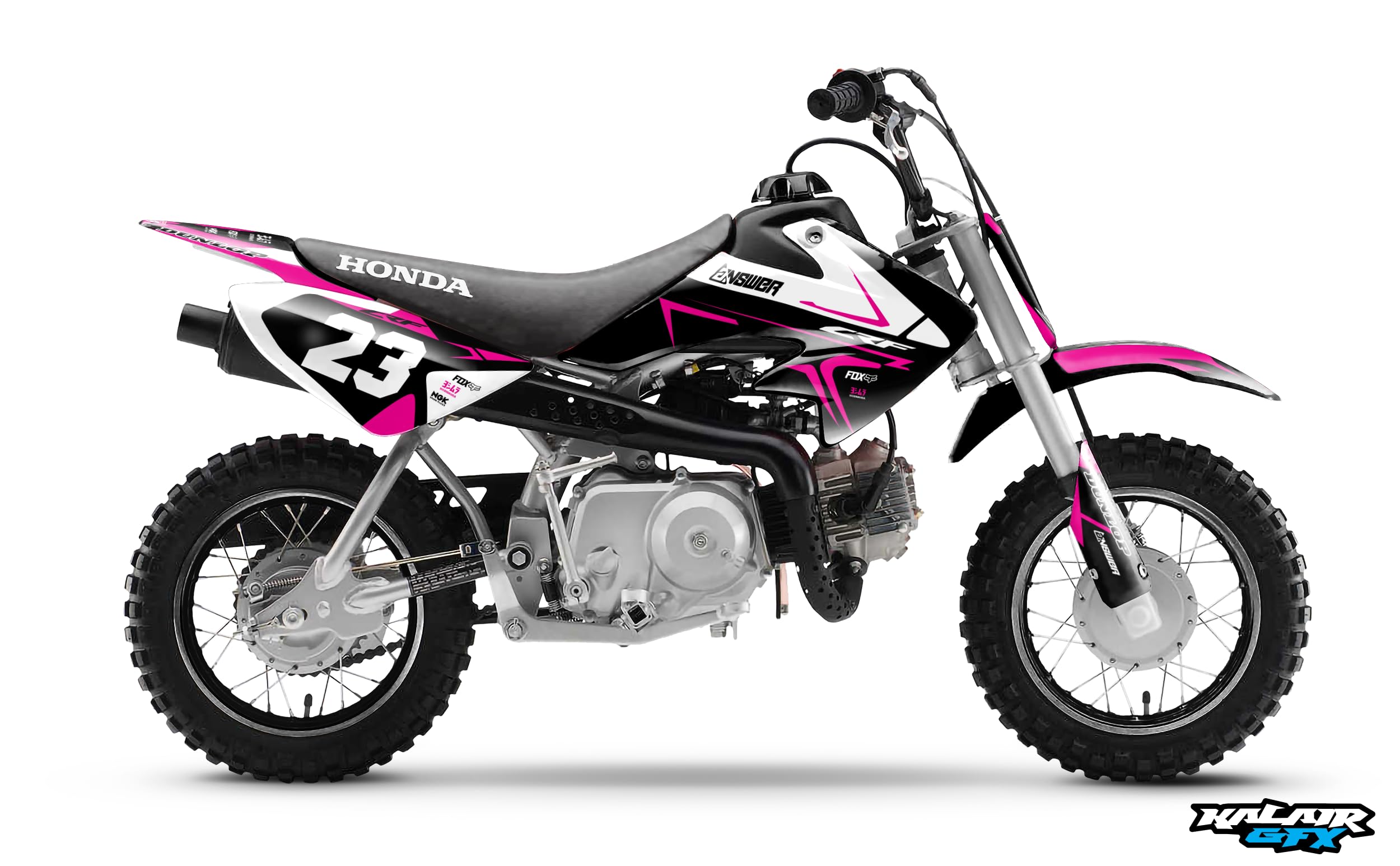Graphics kit for Honda CRF50 (2004-2012) Evader Series Magenta16 Mil-Dirt Pit Bike Motorcycle Stickers,Dirtbike Racing Decal Automotive Motocross Accessories no Plastics
