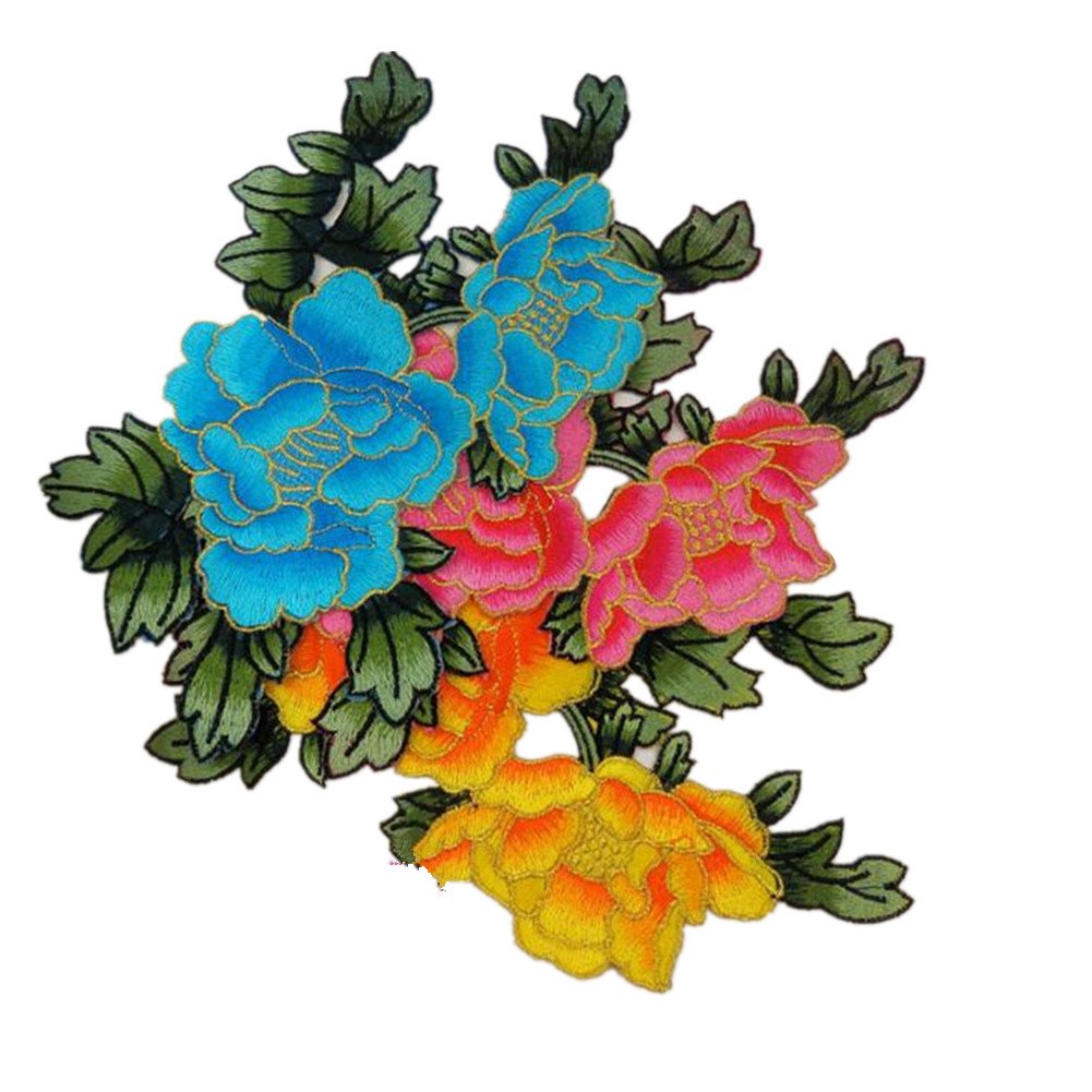 Kleiderapplikationen, Gestickte Blumen-Stoffflicken, gestickte Applikationen(Rose)