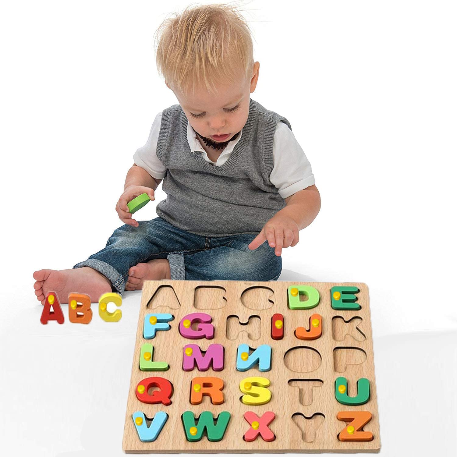 HIGHSEAS Educational Toys for Kids for Play&Fun Games English Alphabets Matching Puzzles Board Games Creative Learning Toy Blocks Cube Learning Toy English Alphabets Wooden Puzzle Board,1 pc (B0B19YQKHD) Amazon Price History, Amazon Price Tracker