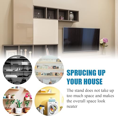 Miniatura 6 de 12 soportes de estante blancos de 5 x 4 pulgadas, soporte de estante flotante, soportes en L resistentes, soporte de soporte de metal de hierro con