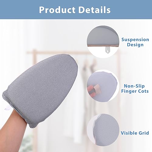 Miniatura 7 de cobee Guantes de planchado a vapor para prendas con bucle para el dedo, manopla antivapor, guante antivapor, resistente al calor, accesorios de