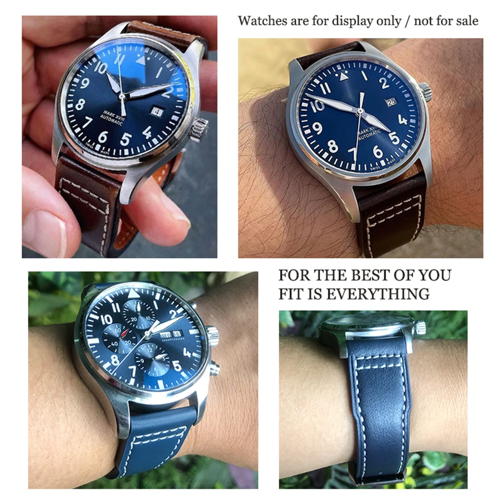 Pasek do zegarka z prawdziwej skóry 20 mm 21 mm 19 mm 22 mm skóra bydlęca paski do zegarków do IWC Mark Big Pilot Spitfire PORTOFINO akcesoria do zegarków, 21mm, Agat
