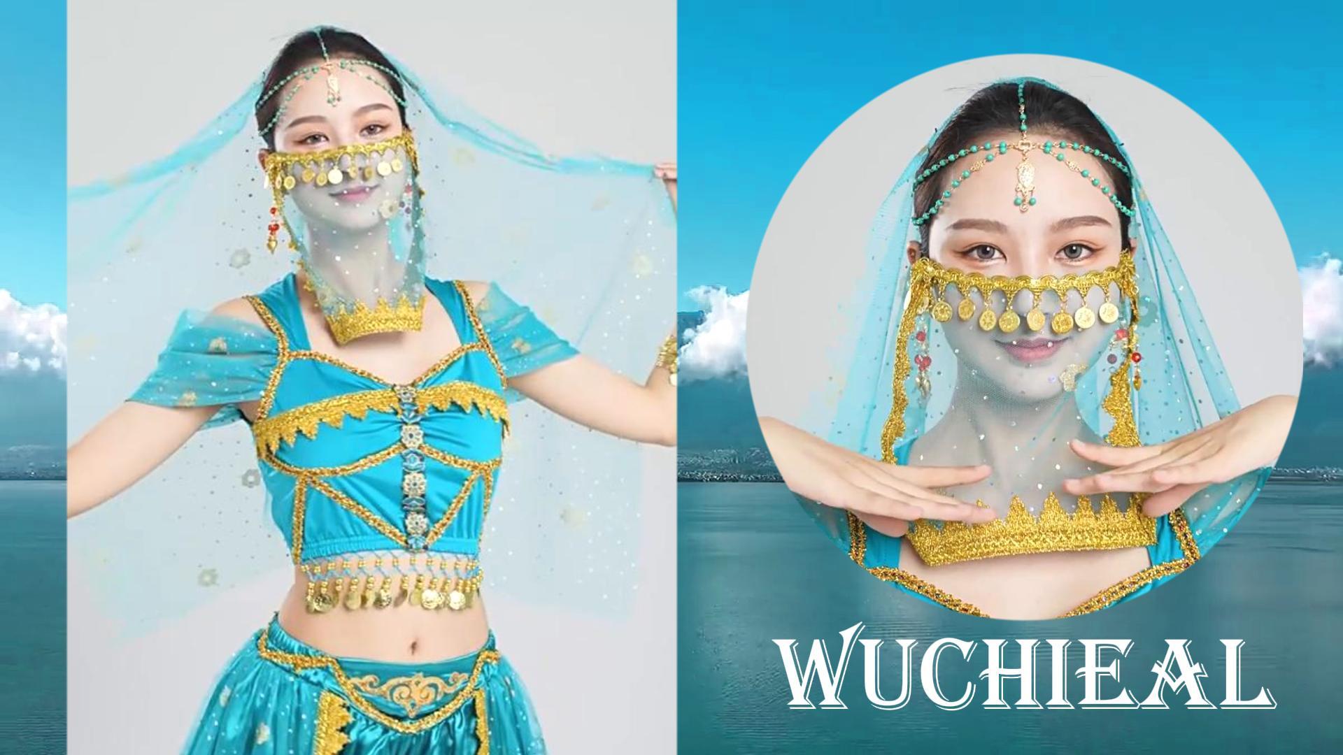 Amazon.com: Wuchieal Women's Belly Dance Tribal Face Veil + Head