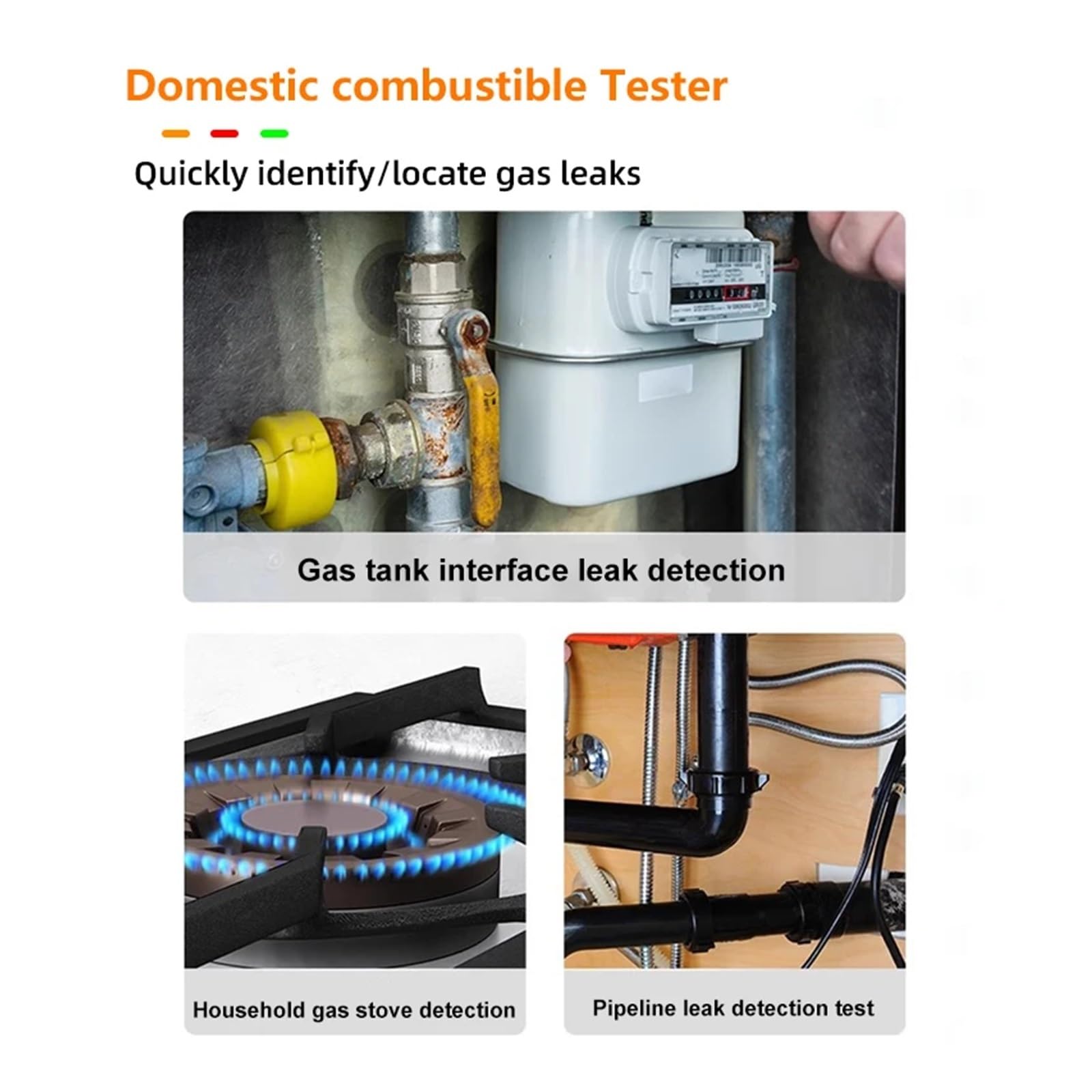 Rilevatore di gas, Rilevatore di perdite gas XC11A/B combustibile Mini portatile for la localizzazione del naturale(XC11A)