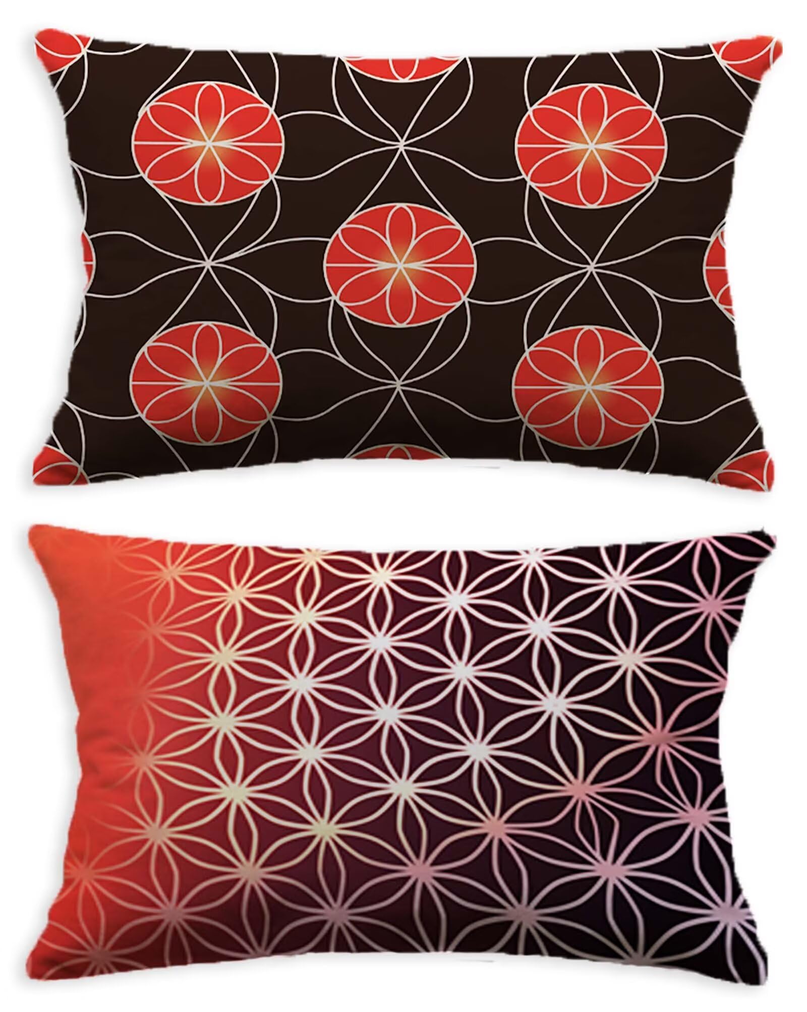 Housse de coussin noir taie oreiller 40x80 rectangulaire velours salon
