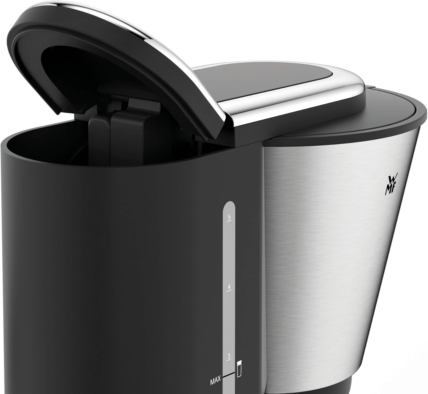 WMF KITCHENminis 0412260011 Aroma Filter Coffee Maker, Thermo-To-Go, Compact, Insulated Jug and Takeaway Mug, Cromargan High Quality, 760 W, Up to 5 Cups