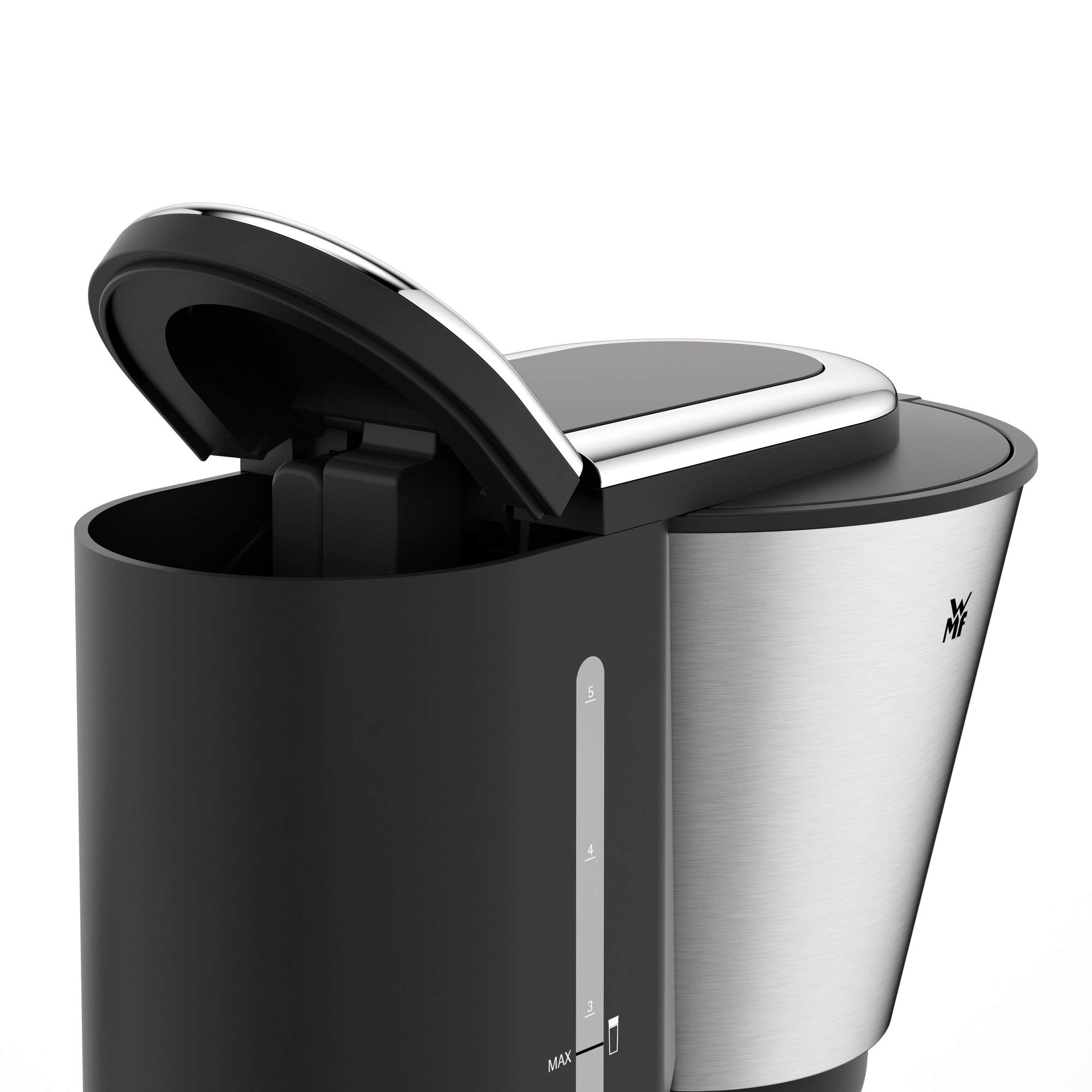 WMF KitchenMinis Macchina da caffè Aroma Thermo to Go in Acciaio Inox 18/10 Cromargan, potenza 870 W, con filtro, caraffa termica 650 ml e thermos 350 ml, finitura satinata opaca