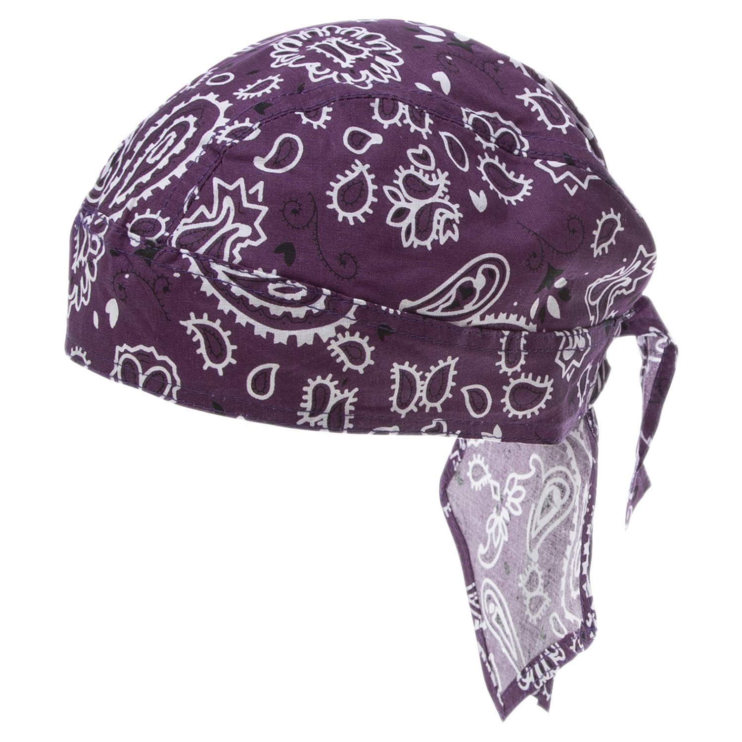 Bandana.com Purple Paisley Doo Rag Outdoor Essentials Head Wrap 100% Cotton