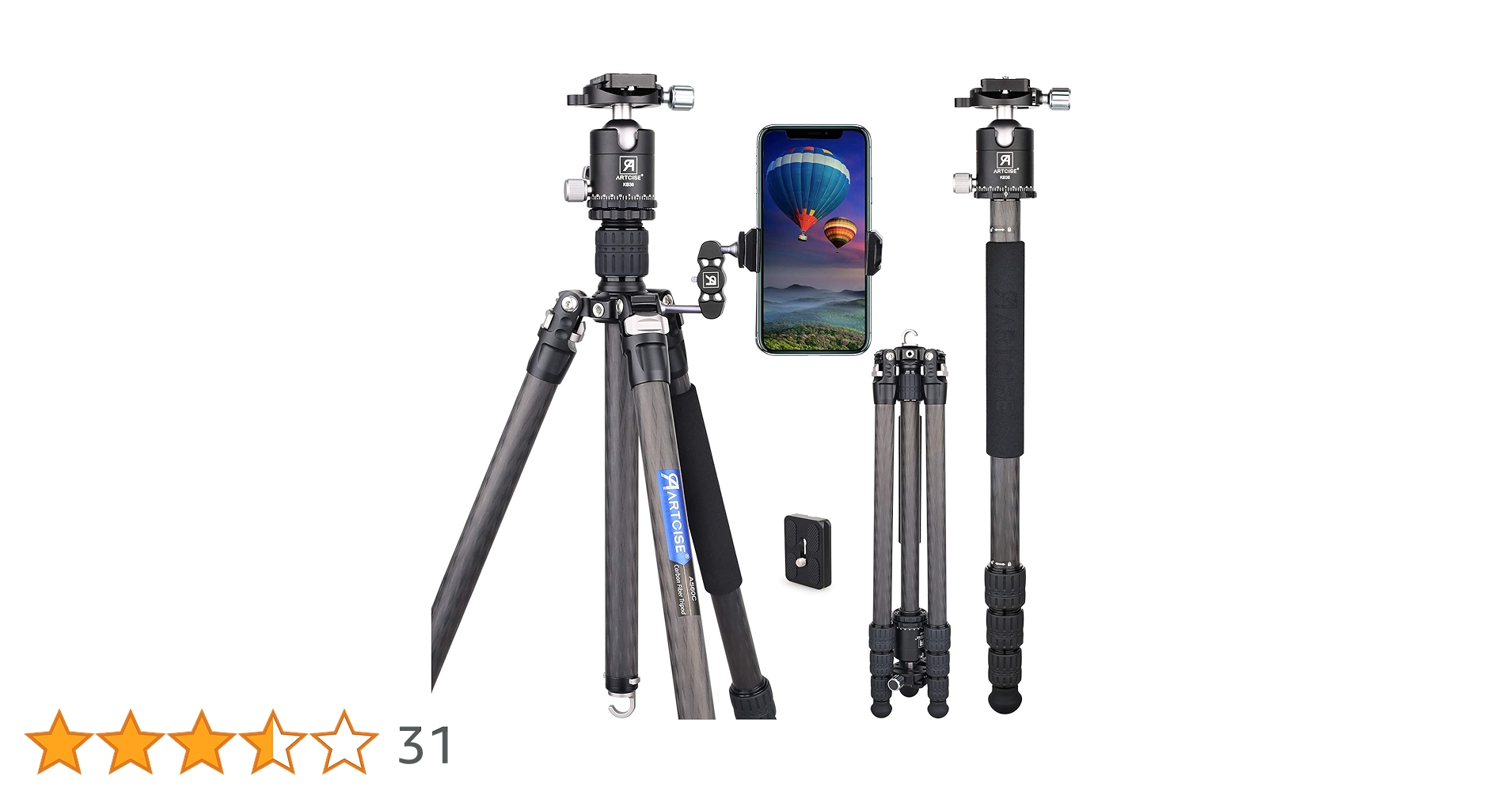 170cm三脚 高耐荷重 軽量 4段階伸縮 360°回転可能 収納袋付き 黒 Amazon | カーボン三脚 超軽量 カメラ用三脚 4段階伸縮 360°回転