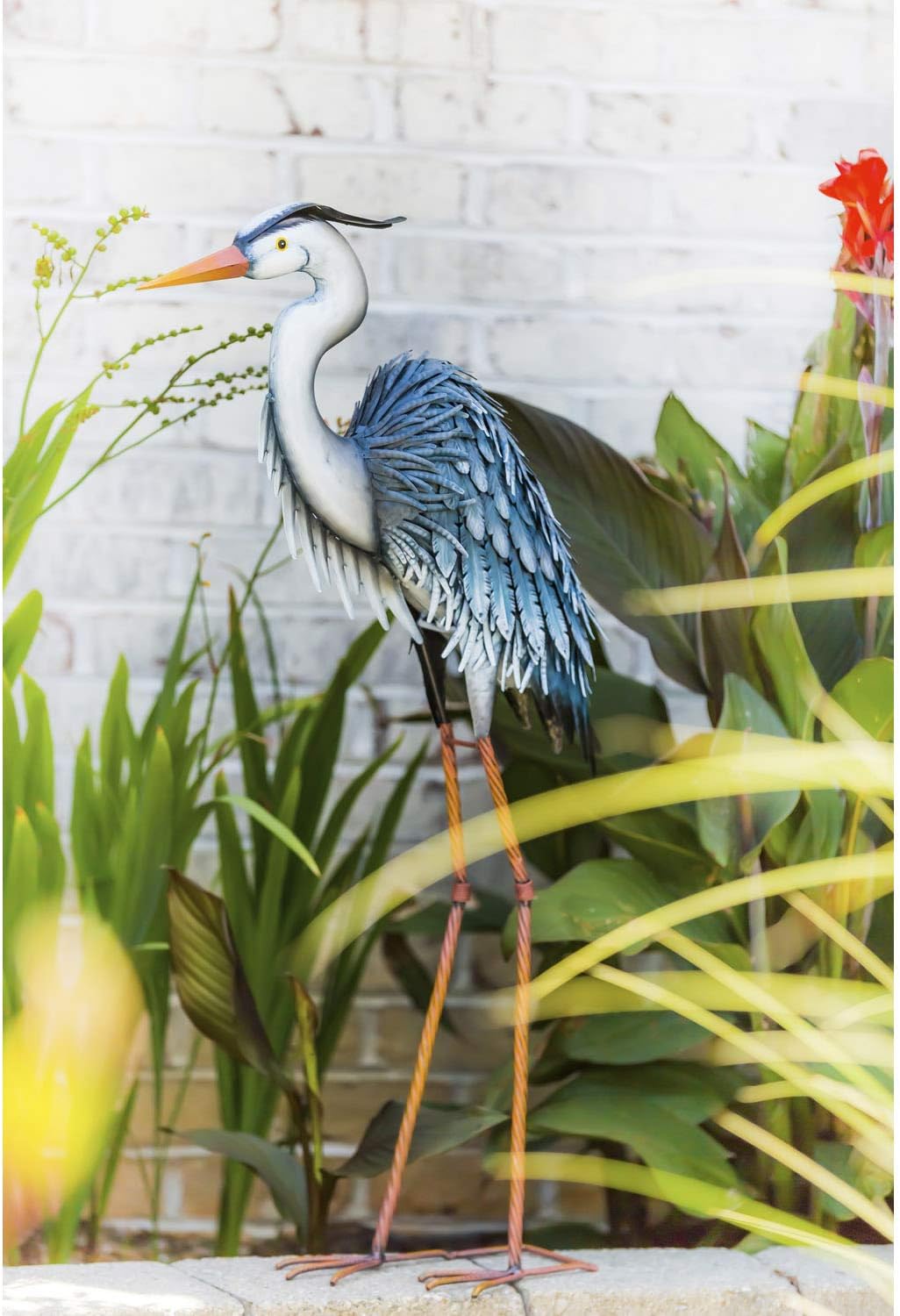 Cape Craftsmen Tall Metal Heron Bird Statue Outdoor Garden Decor