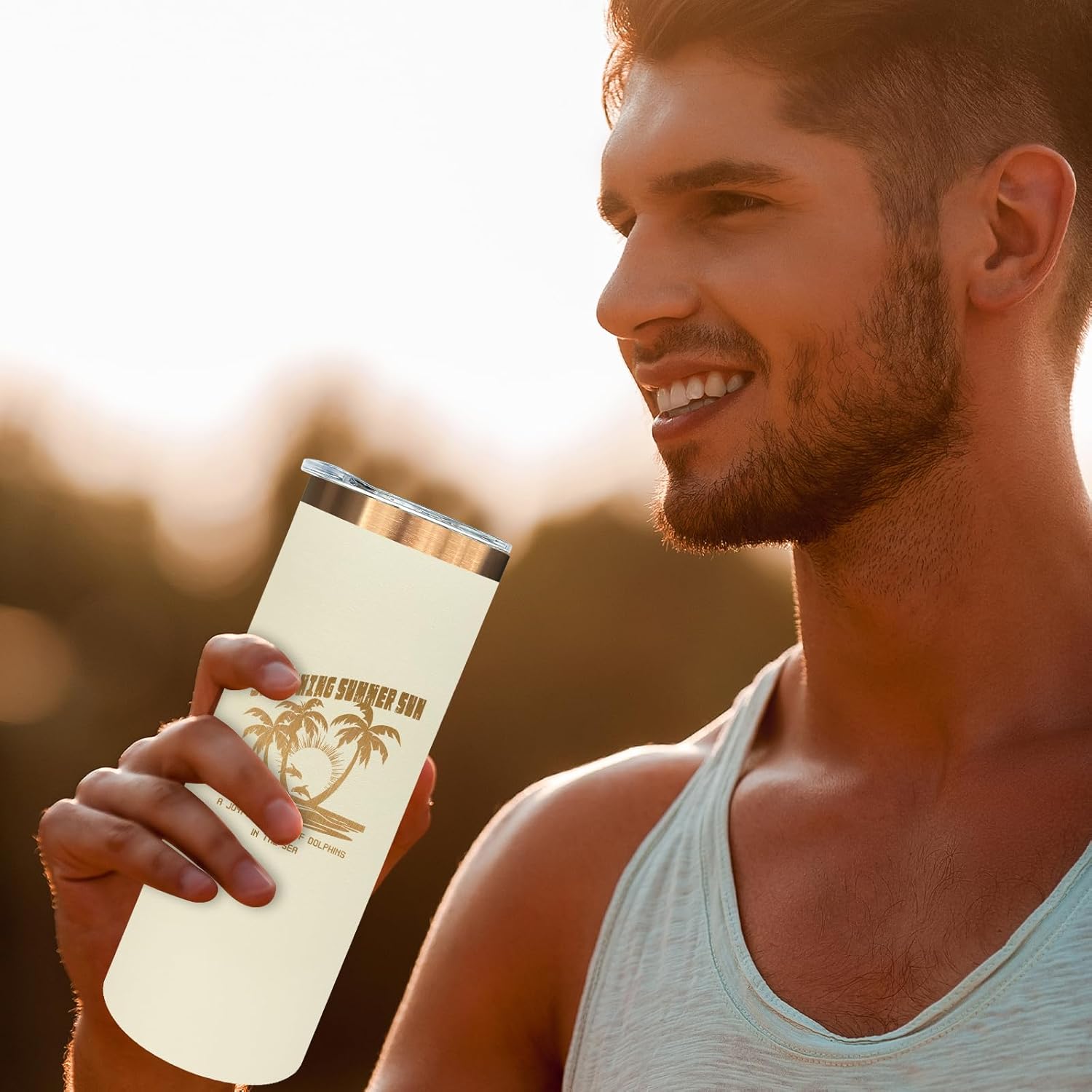 20 oz Skinny Tumblers Bulk, Stainless Steel Insulated Tumbler with Lids and Straws, Slim Double Wall Powder Coated Travel Coffee Mugs, Reusable Cup for Hot and Cold Drinks (Cream,1 pack) - Image 7