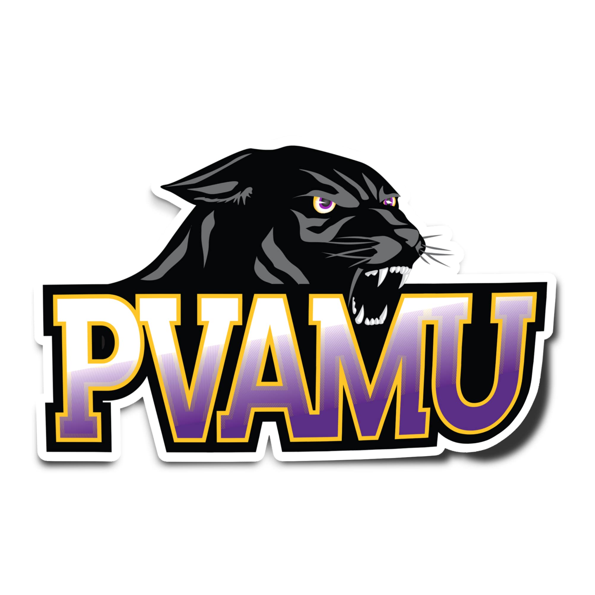 Sticker Prairie View A&M University en vinyle imperméable pour PC portable et gourde sport