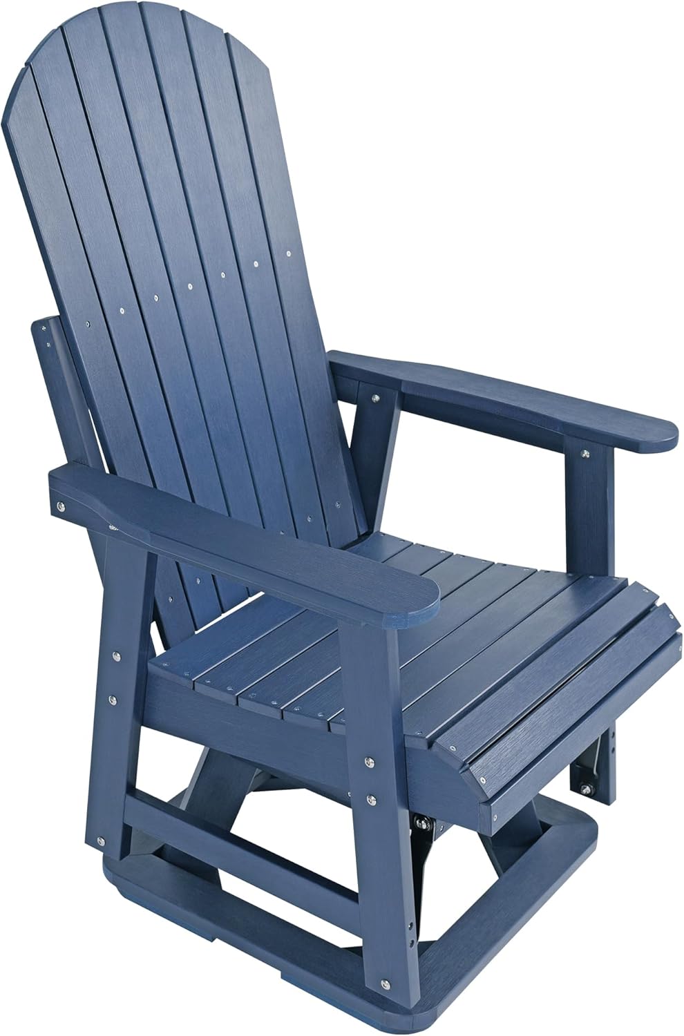 Poly Lumber Swivel Patio Glider, Durable HIPS Material, Weather Resistant, for Outdoor, Patio, Porch, Yard (Navy Blue)