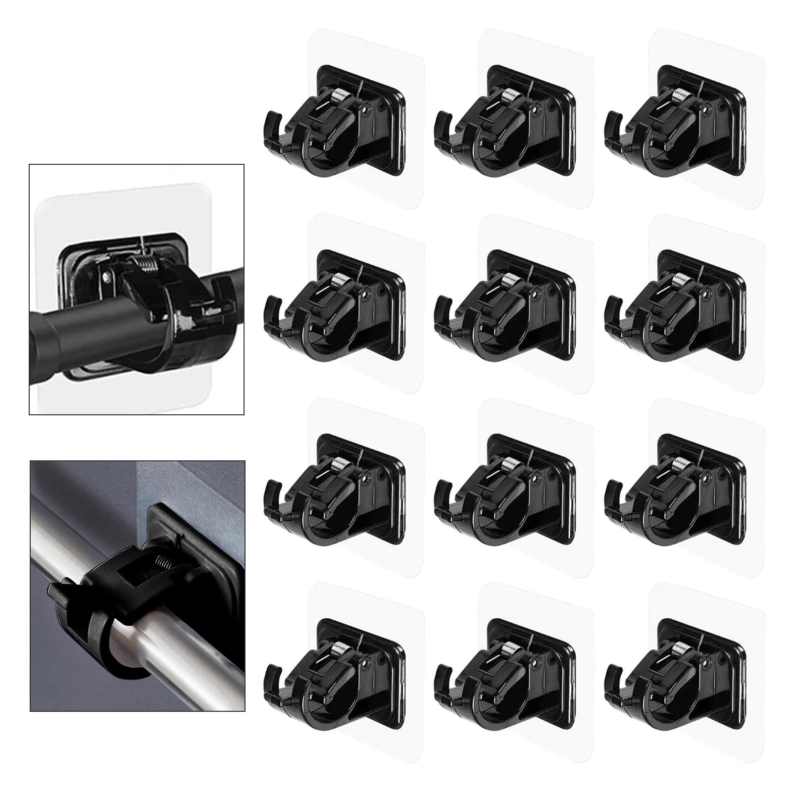 12 Ganci Per Tende Senza Fori - Supporti Adesivi Per Asta Tende, Ideali Per Bagno E Cucina - Foto 4