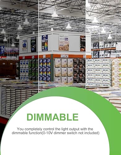 Miniatura 3 de Luz LED de alta bahía con certificación UL y DLC 300W 43,500lm 5000K 0-10V regulable (Eqv.1200W MHHPS) Iluminación de bahía UFO para gimnasio Tienda