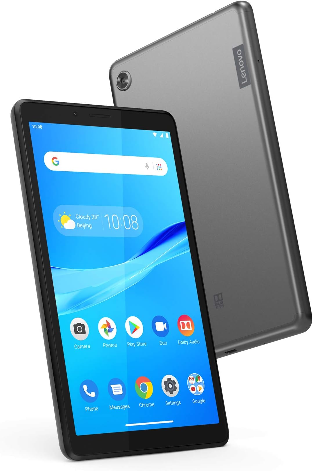 Lenovo Tab M7, 7" Android Tablet, Quad-Core Processor, 1.3GHz, 16GB Storage, Bluetooth, WiFi, 10 Hour Battery, Android 9 Pie Go, ZA55012US, Onyx Black