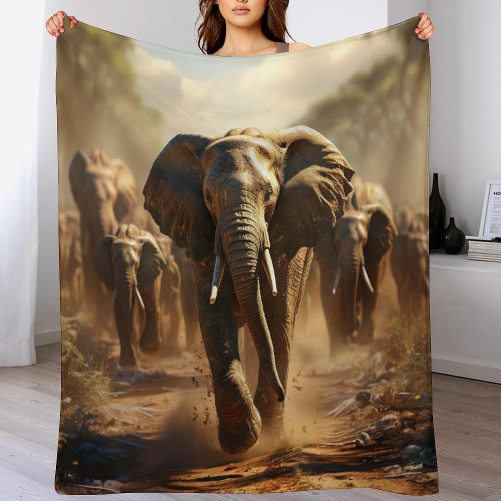 Manta cálida 140x180 cm para sofá y camping en color gris neutro