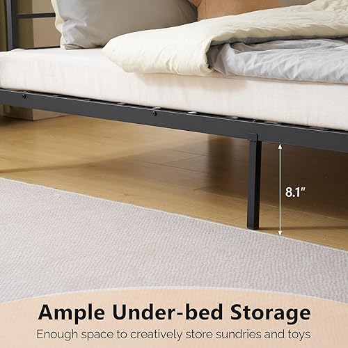 Miniatura 8 de VINGLI - Estructura de litera metálica individual sobre individual con luces LED, escalera antideslizante, barandilla de longitud completa, estación