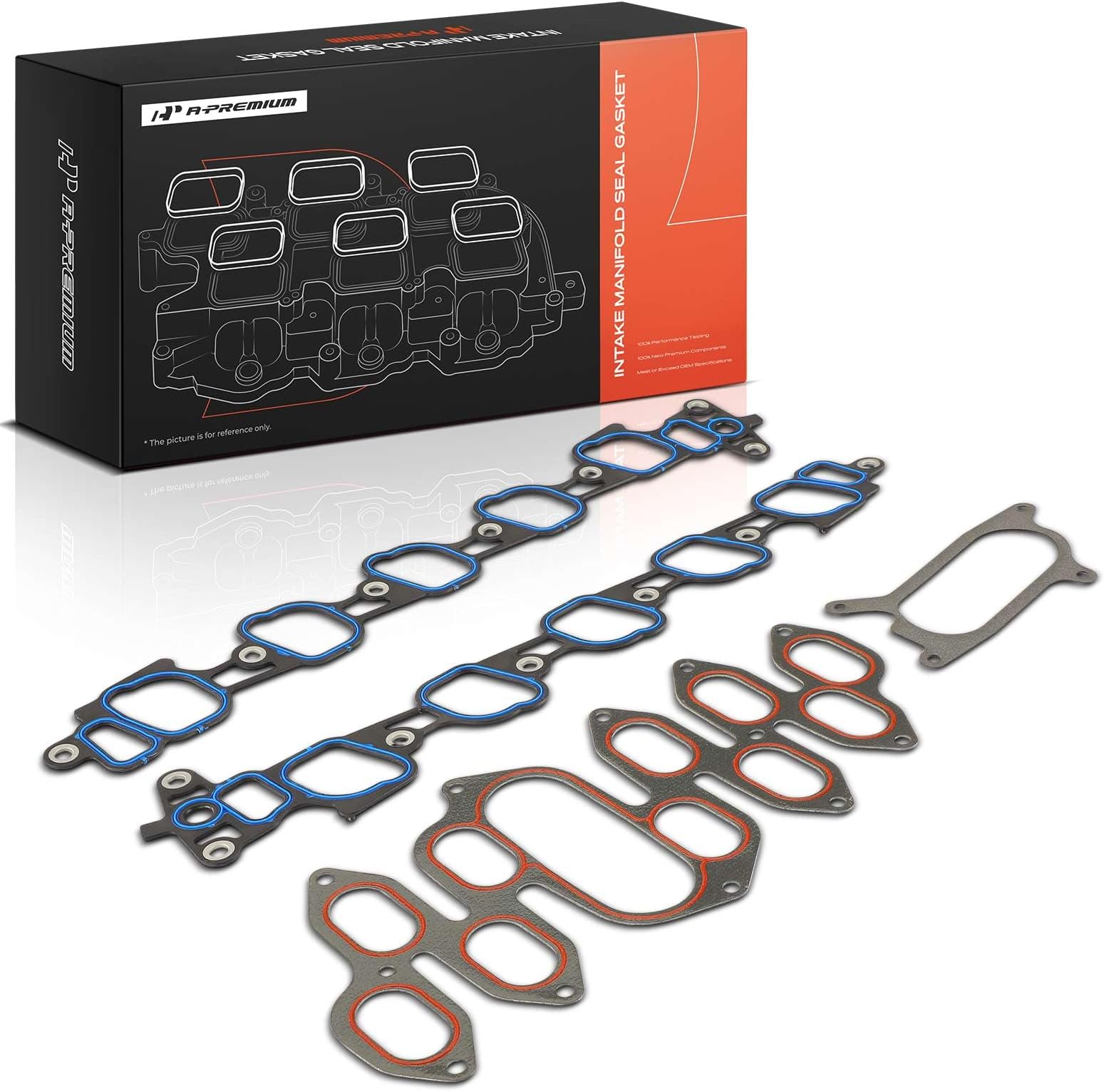 A-Premium Lower and Upper Engine Intake Manifold Gasket Set Compatible with Ford F-250/F-350/F-450/F-550/E-450 Econoline Super Duty, E-350 Econoline Club Wagon, F-53 Motorhome Chassis, 1999, 6.8L