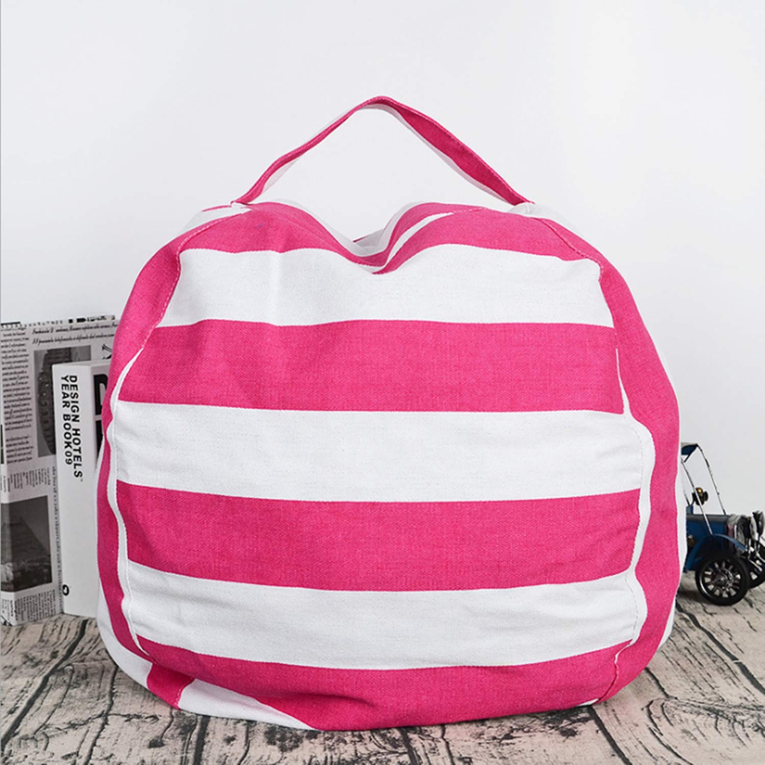 Sac Rangement Peluches 24 Pouces - Transformable En Pouf - Toile Avec Fermeture Éclair - Multifonction