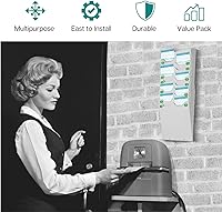 Vista 2 de Flexzion Time Card Holder Wall Mount Expandable Time Clock Rack Double Row 20 Slot Rack Card Holder for 7 x 3.46-Inch Timesheets for Attendance