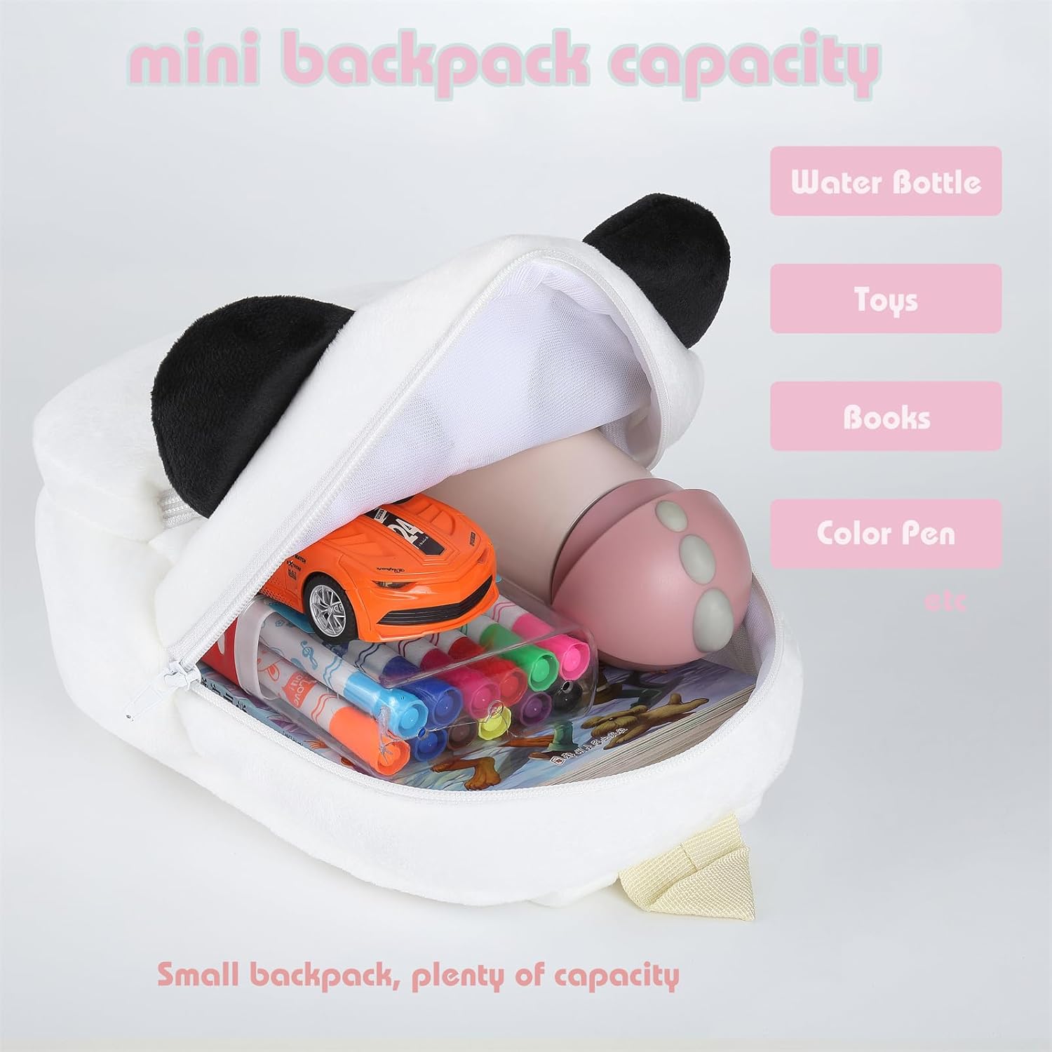 Toddler Backpack for Girls Boys School Small Backpacks Toddler Back Pack Stuffed Animal Backpack Kawaii Kids Mini School Bag Preschool Panda - Image 5